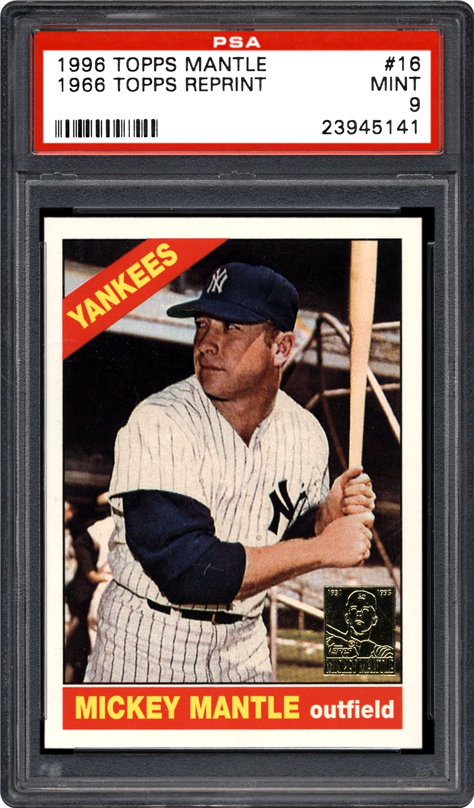 1996 Topps Mantle Reprint 1966 Topps Reprint | PSA CardFacts™