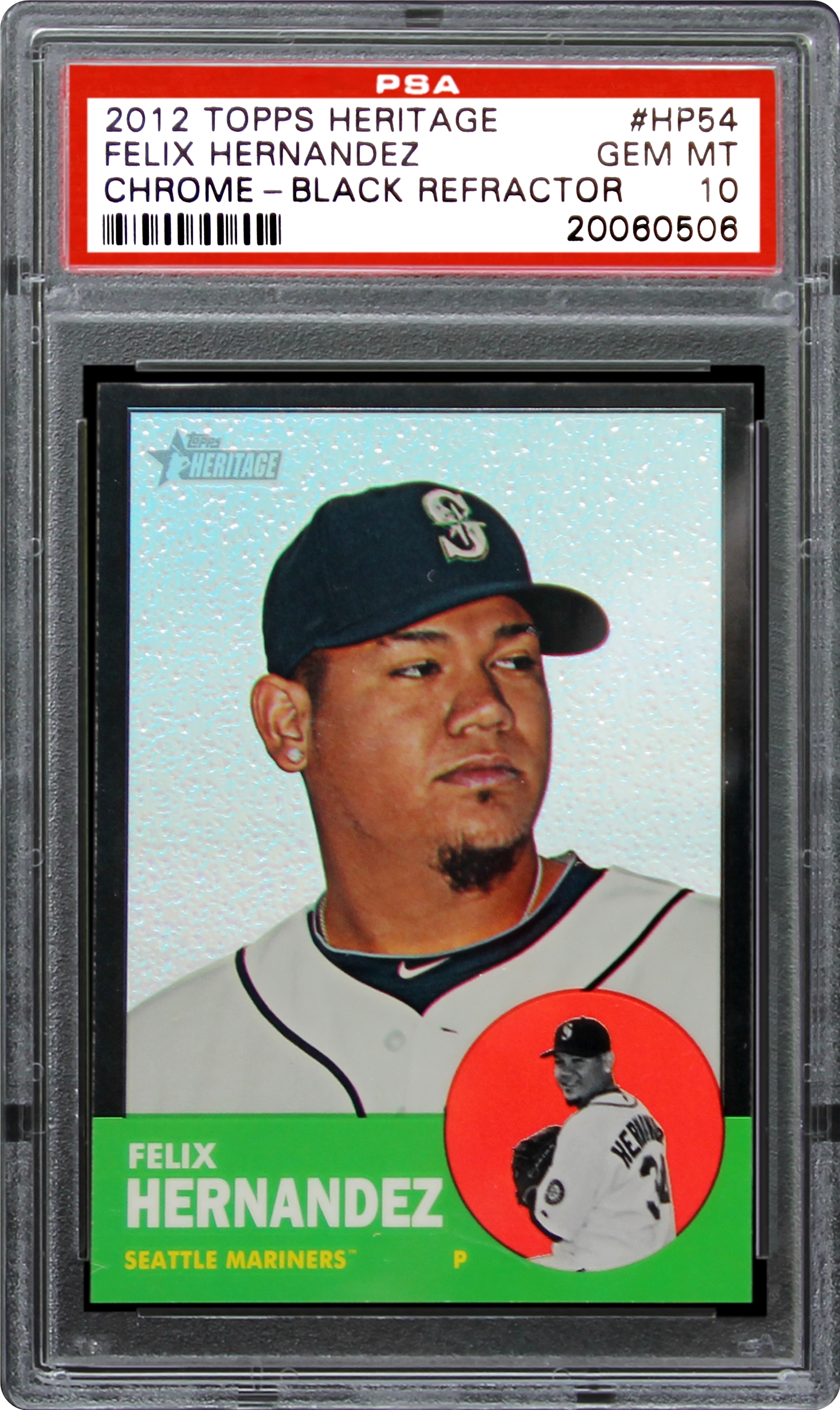 2012 Topps Heritage Chrome Black Refractor Felix Hernandez | PSA CardFacts™