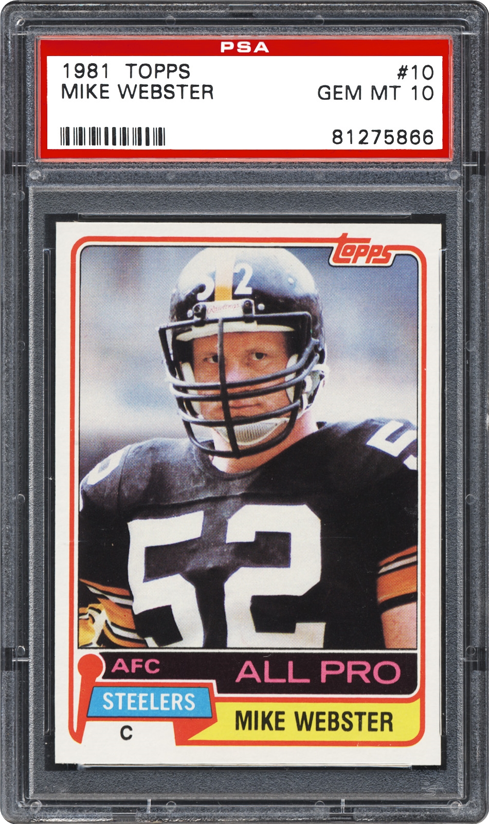 1981 Topps Mike Webster | PSA CardFacts™