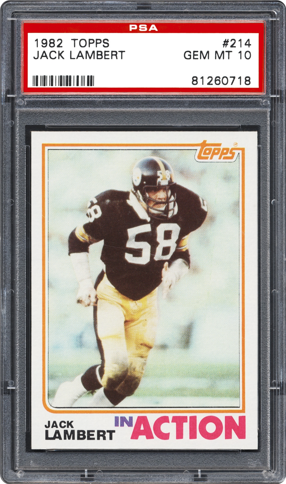 1982 Topps Jack Lambert | PSA CardFacts™