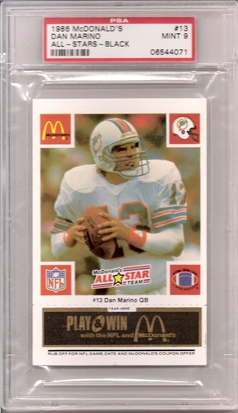 FOOTBALL PLAYING CARD DAN MARINO MIAMI DOLPHINS ACE OF HEARTS DITKA'S