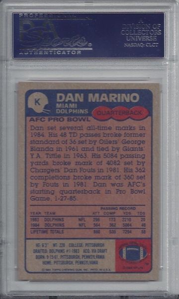 1995 Dan Marino Pacific Crown Royale PRO BOWL DIE CUT #PB-5 Miami Dolp