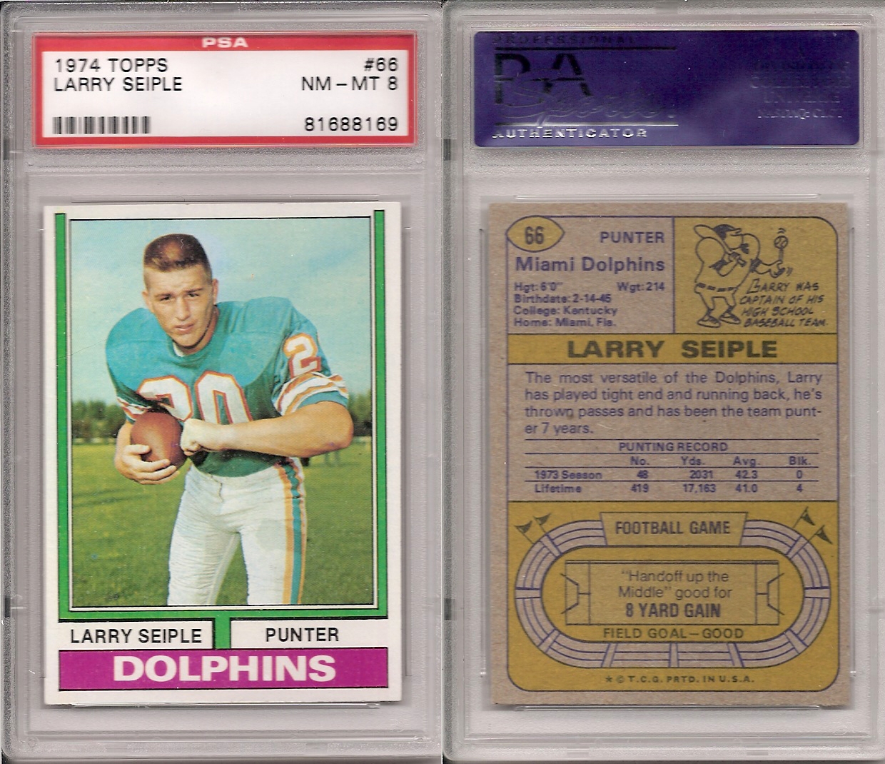 : 1974 Topps # 170 Mercury Morris Miami Dolphins