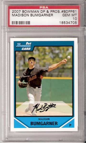 Mavin  2010 Topps #105 Madison Bumgarner Gold Parallel Rookie