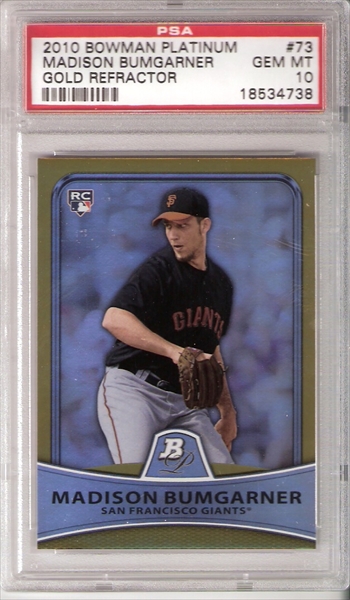 Mavin  2010 Topps #105 Madison Bumgarner Gold Parallel Rookie