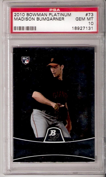 Madison Bumgarner Bowman Platinum Rookie Card PGI 10