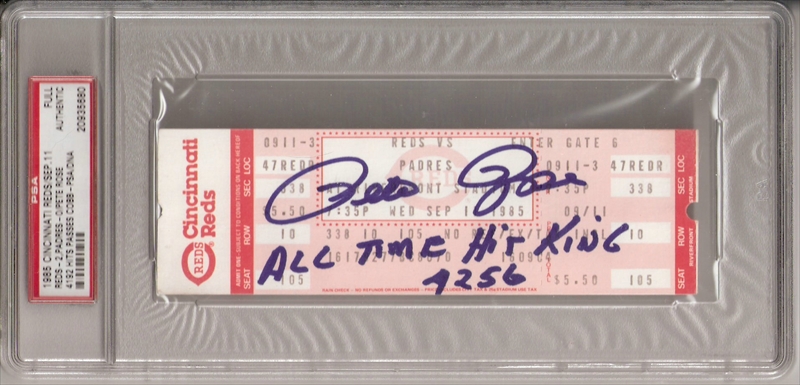 1985 Pete Rose 4,192 Hit Game Full Ticket.  Baseball