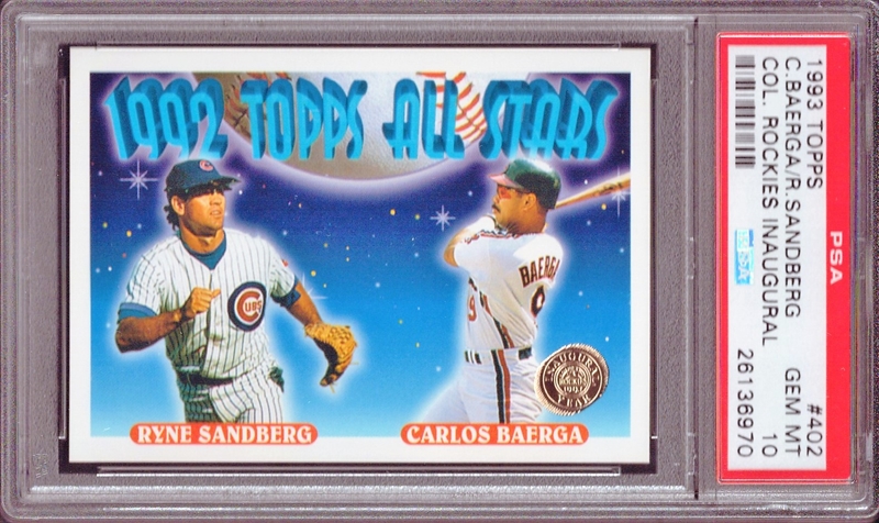 1993 Topps # 402 All-Star Ryne Sandberg /Carlos Baerga