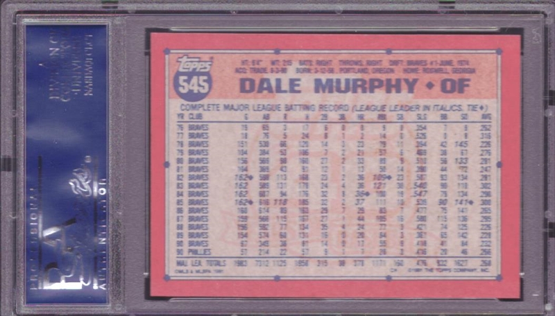 PSA Set Registry Digital Album: Dale Murphy #3 Atlanta Braves PSA 9 Set