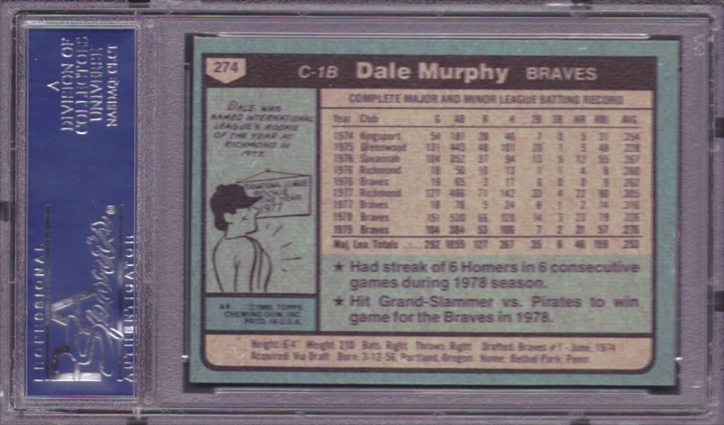 PSA Set Registry Digital Album: Dale Murphy #3 Atlanta Braves PSA 9 Set