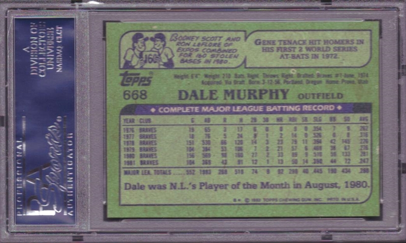 PSA Set Registry Digital Album: Dale Murphy #3 Atlanta Braves PSA 9 Set