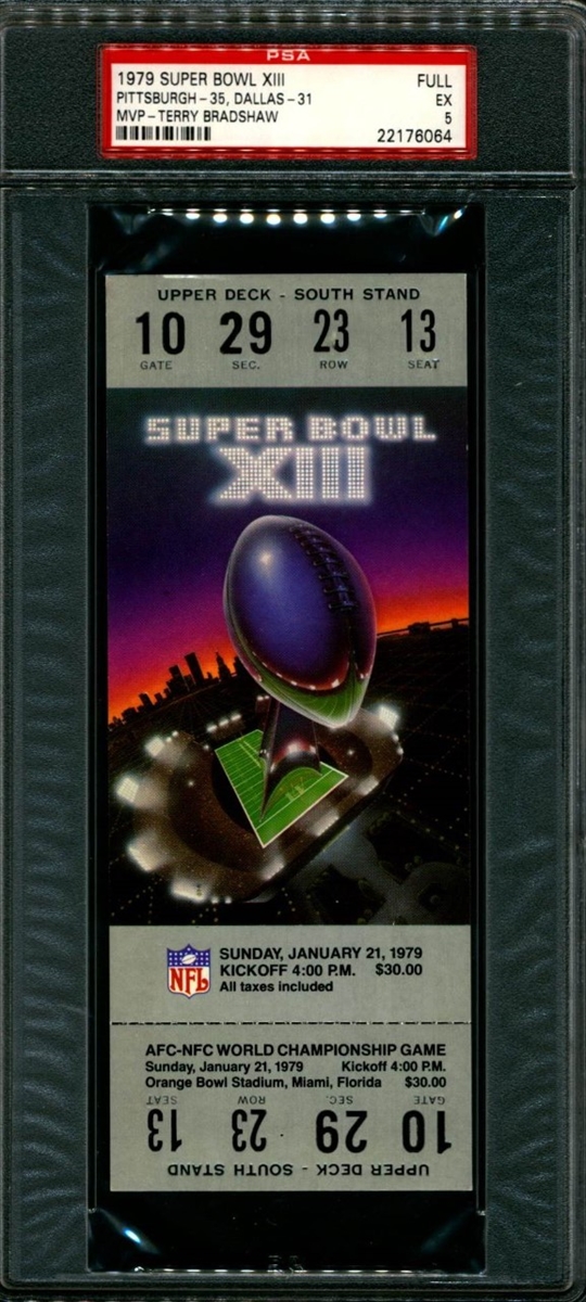 SUPER BOWL XL FULL TICKET - PSA 7 NM - ORANGE VAR - PITTSBURGH