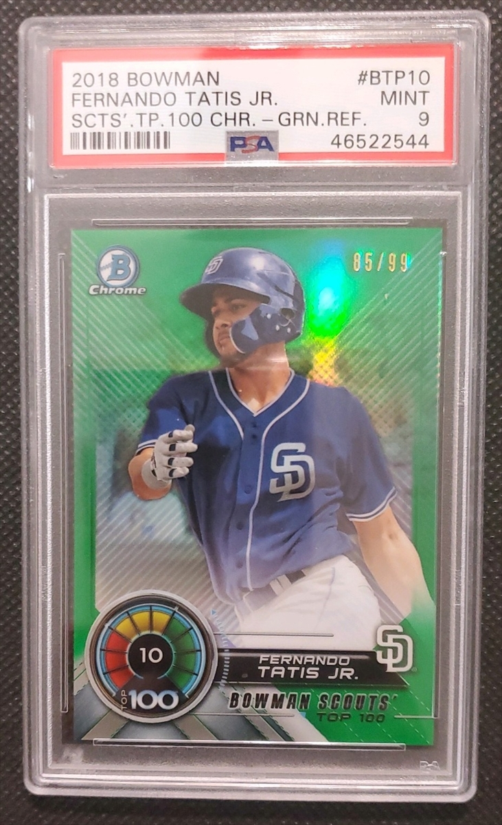 Fernando Tatis, Jr. 2018 Bowman high quality Chrome Mega Box PSA 9