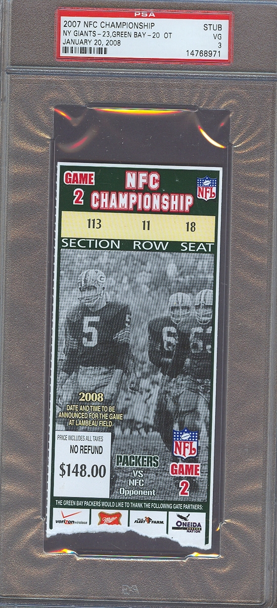 Green Bay Packers 2011 NFC Championship ticket stub - Lambeau Field -  Phantom