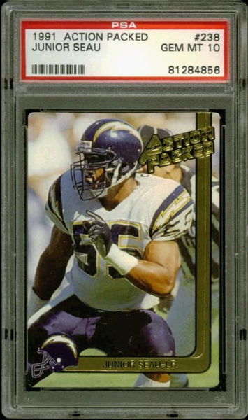 1997 Pinnacle Action Packed # 30 Junior Seau San Diego Chargers