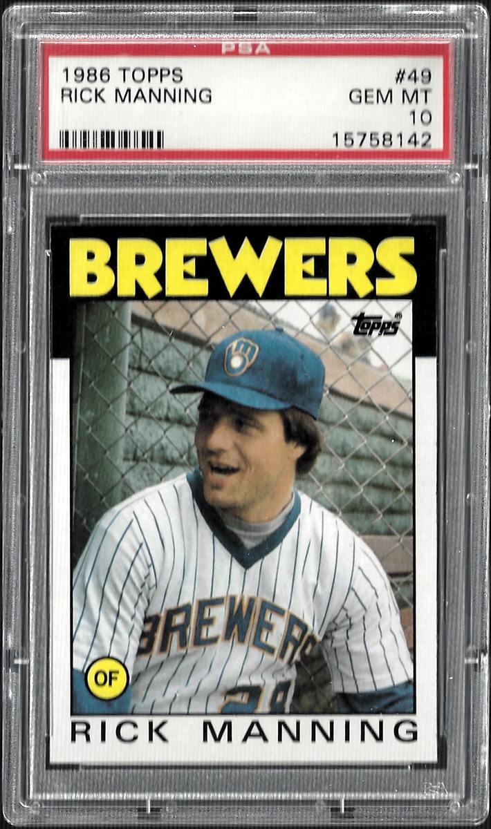 Jim Gantner autographed baseball card (Milwaukee Brewers) 1986