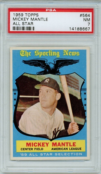 MICKEY MANTLE PSA 7 Topps #HTA7 Collector Card New York Yankees Diamond  2011