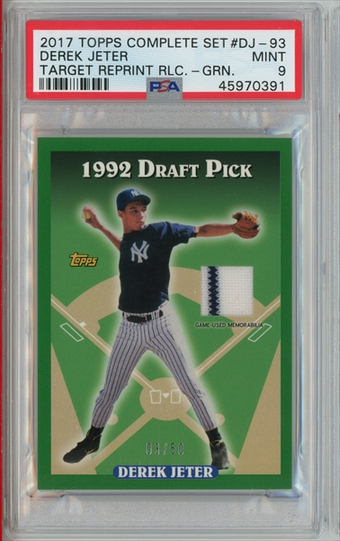 2006 Topps Reprint #98 DEREK JETER 1992 Draft Pick - GSA 10