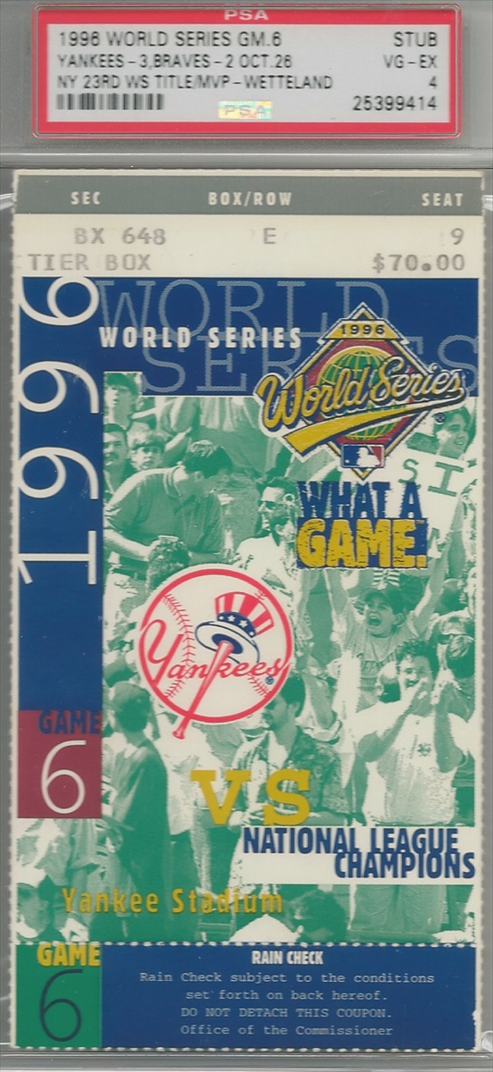 1932 WORLD SERIES Game 4 Ticket Yankees WIN 4th Title & Babe Ruth Last WS  PSA