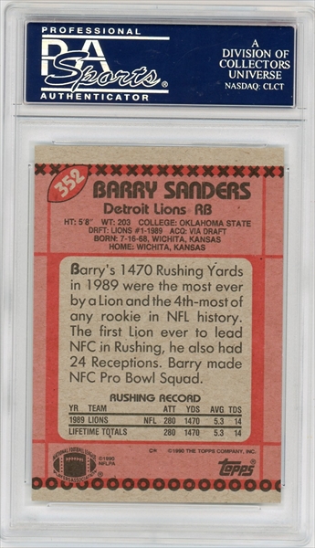 : 1990 Topps # 352 Barry Sanders Detroit Lions (Football