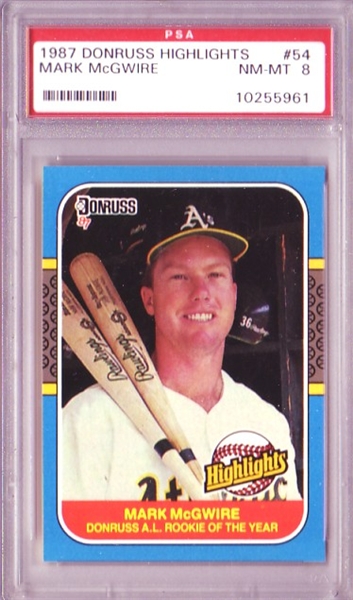 PSA 9 1987 Mother's Cookies Mark McGwire Batting Follow Through