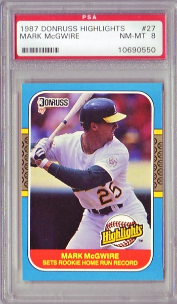 PSA 9 1987 Mother's Cookies Mark McGwire Batting Follow Through