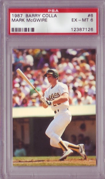 PSA 9 1987 Mother's Cookies Mark McGwire Batting Follow Through