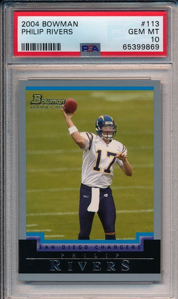 Philip Rivers player worn jersey patch football card (San Diego