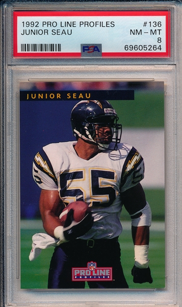 1994 SP FOOTBALL JUNIOR SEAU SAN DIEGO CHARGERS CARD #102!!!!!