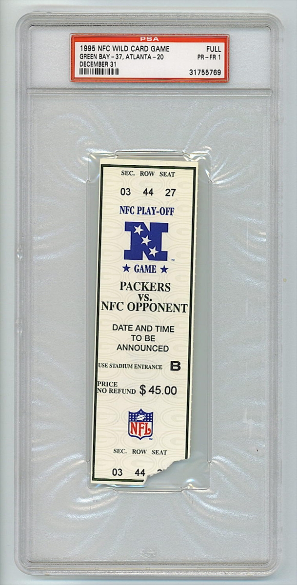 Football Ticket 2001 Green Bay Packers vs. 49ers - Brett Favre Playoff  Start