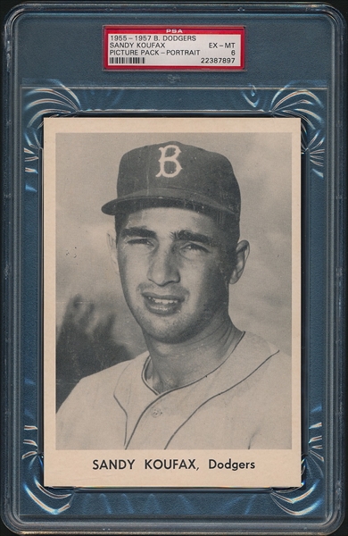 Sandy Koufax 1947-1966 Exhibits Card (PSA EX-MT 6)