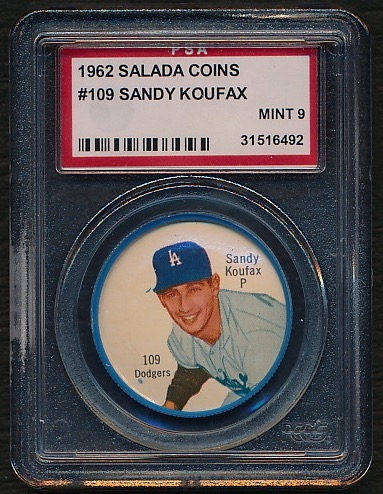 1962 Post Cereal Sandy Koufax (Hand Cut-Red Lines)