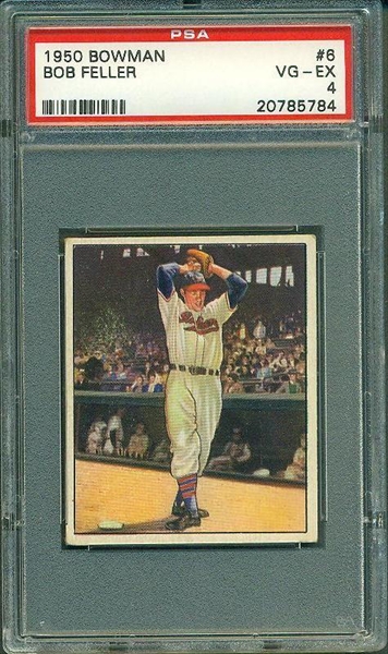 PSA 7 1952 Berk Ross Bob Feller