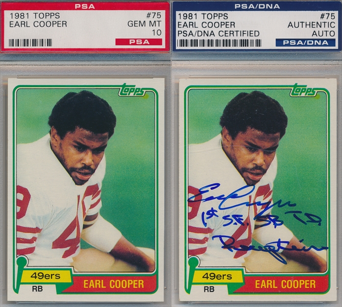 1981 Topps EARL COOPER San Francisco 49ers Rookie Card + Record Breaker card