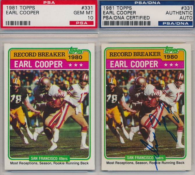 Earl Cooper Rookie Card Football Cards