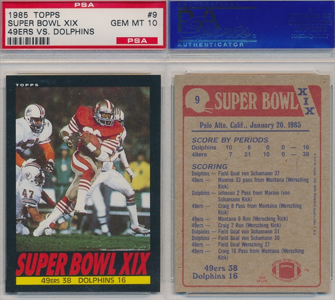 1985 Topps Super Bowl XIX (49ers Vs. Dolphins)