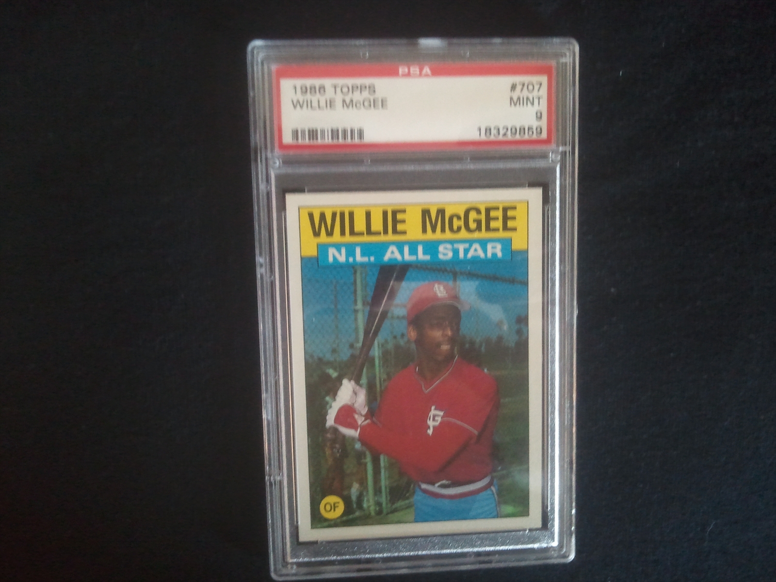 1986 Topps Baseball # 707 NL All Star Willie McGee Outfield