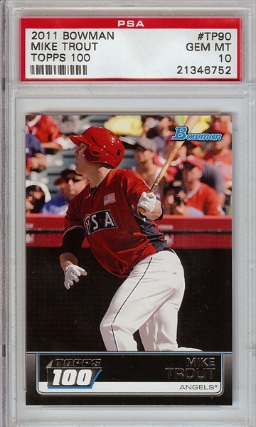 Mike Trout Bowman 2011 Bowman's Brightest rookie card . Really