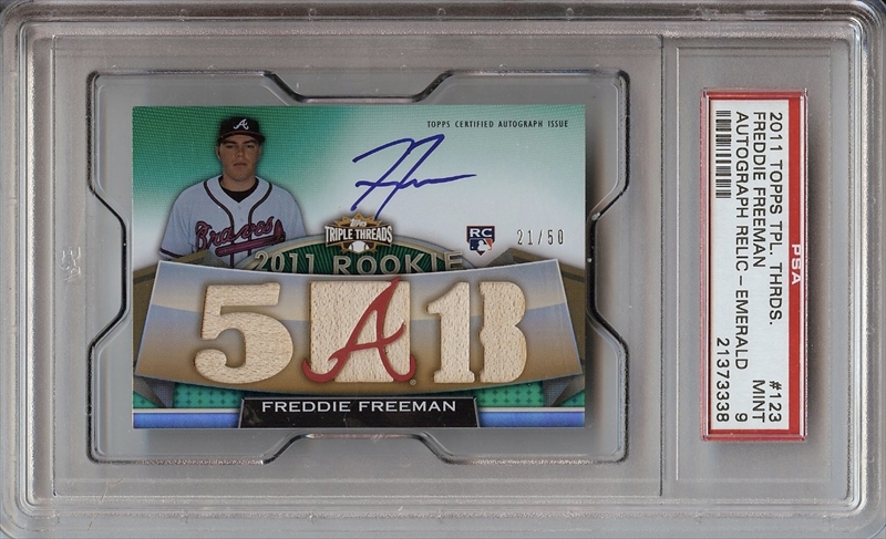 2014 Topps Triple Threads Transparencies Freddie Freeman Jersey Auto /25