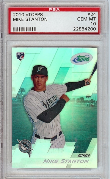 Mike Stanton Rookie Card 2010 Bowman Sterling #17 PSA 8