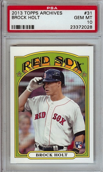 2013 Topps Archives BROCK HOLT ROOKIE Baseball Card 31 Boston Red