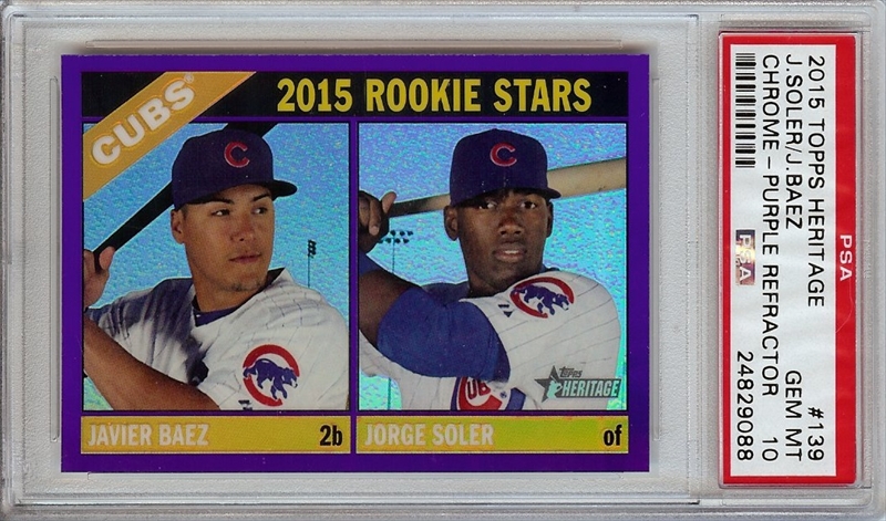 Javier Baez / Jorge Soler 2015 TOPPS HERITAGE PURPLE