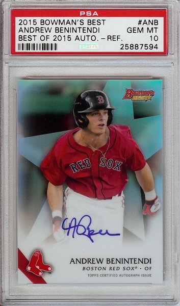 2015 Mookie Betts Signed Autographed Topps Card Red Sox PSA