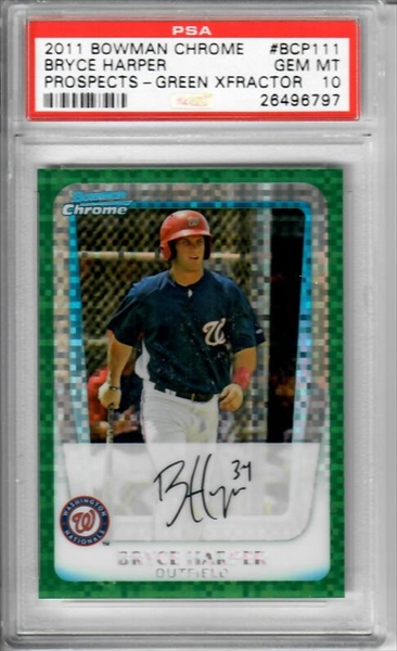 Bryce Harper Signed 2012 Bowman Chrome Draft Rookie Autographs