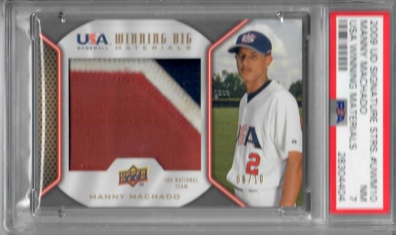 Manny Machado 2014 Panini National Treasures Game Worn Jersey Card 07/25