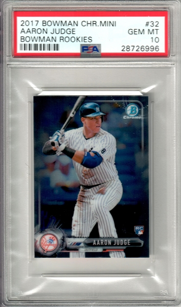 2017 Bowman Chrome R.O.Y Favorites #9 Aaron Judge Rookie Card - PSA GEM MT  10 on Goldin Auctions