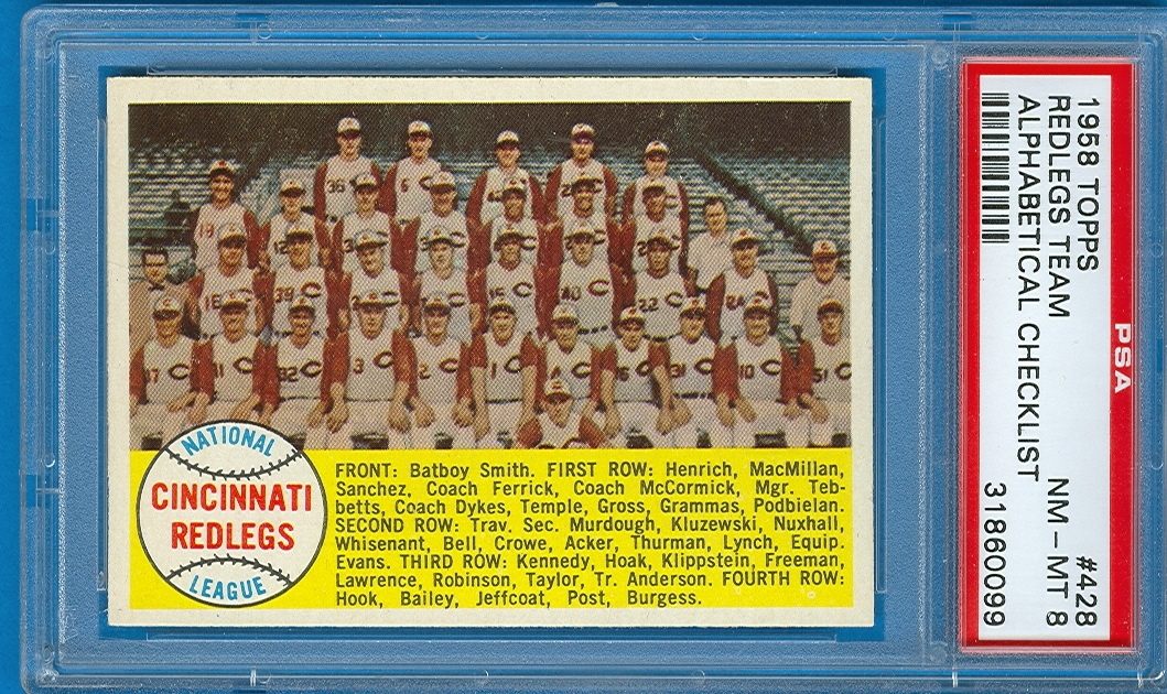 1956 Topps Cincinnati Reds Team Set