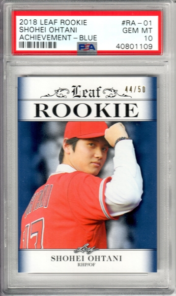 Shohei Ohtani 2018 Leaf Ohtani Rookie Achievement #RA01 RC (PSA 10