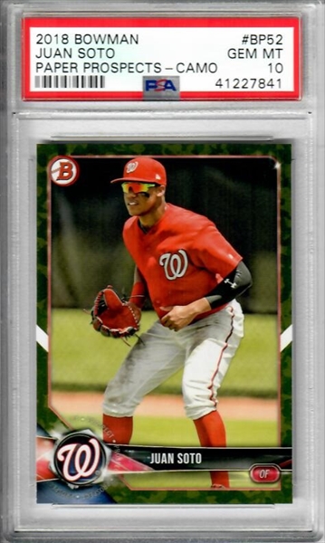 2) Juan Soto 2017 Bowman #BD-162, 2018 Topps Now #279 Rookie Card Lot —  Rookie Cards