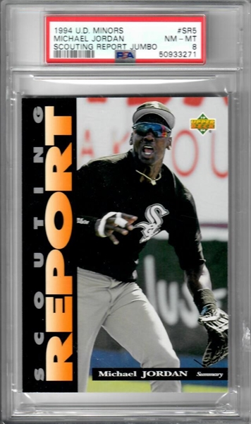 Michael Jordan Rookie PSA 8 Upper Deck ICON Baseball Vintage Collector Card  1994